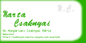 marta csaknyai business card